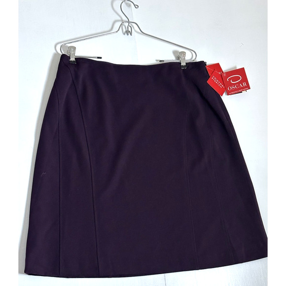 Oscar De La Renta Women’s Skirt Burgundy Maroon Size 14 NWT - Picture 11 of 16